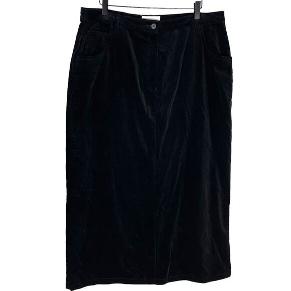 Vintage Westbound black velvet maxi skirt size 16 - Picture 1 of 7